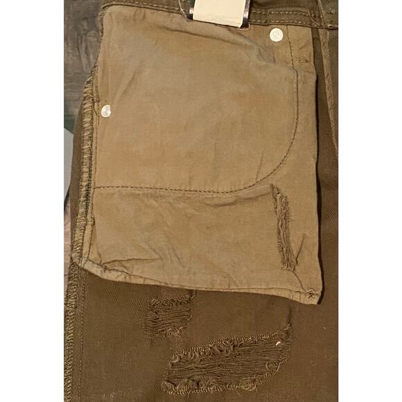 Ninth Hall Rogue Skinny Tapered Shredded Mens Jeans Size 30, Dark Olive Green - Picture 14 of 14